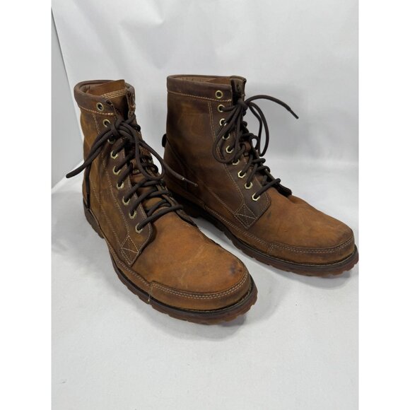 Timberland Other - Timberland Mens Brown Leather Lace-Up Boots Size 14W Rugged Outdoor Footwear